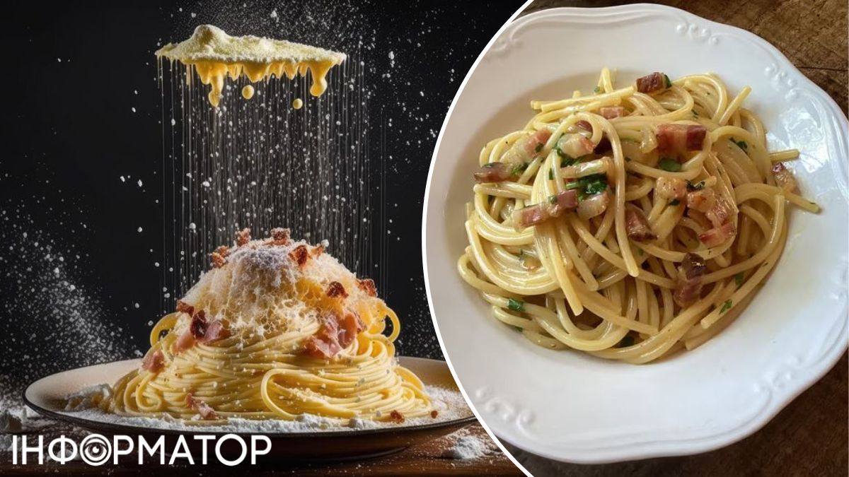 Паста Карбонара завжди містить бекон, сир та яйця.