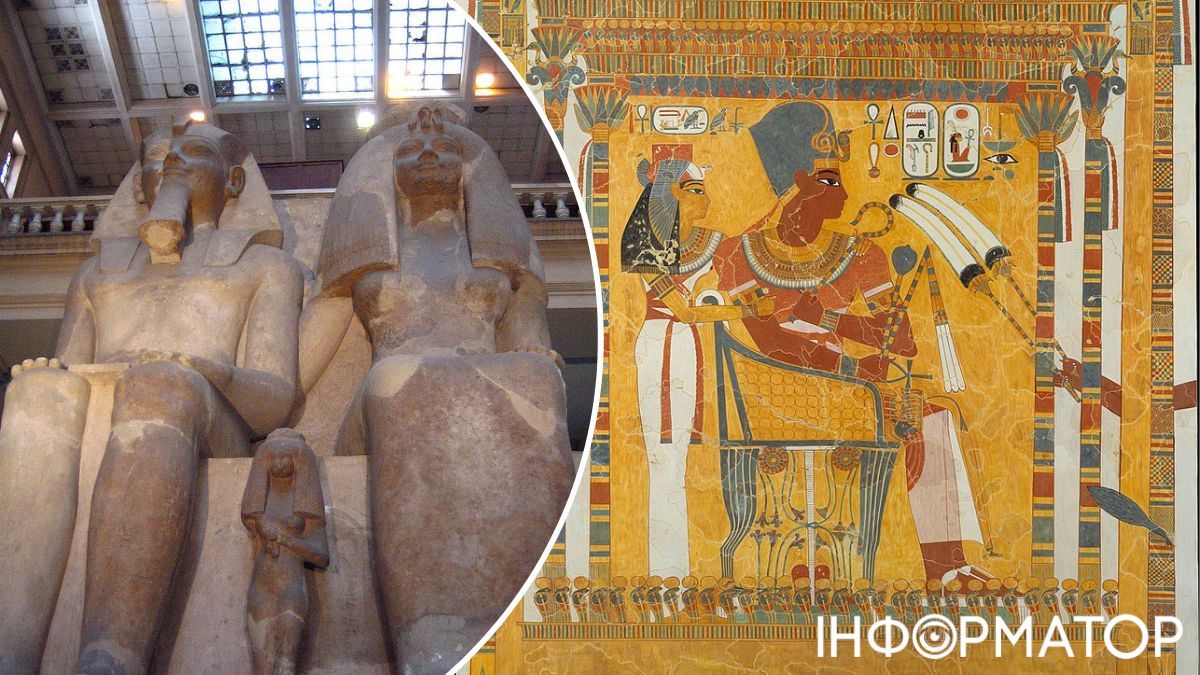 Слева Аменхотеп с женой, которую звали царица Тия, и дочерью, а справа – фараон с матерью. Слева Аменхотеп с женой, которую звали царица Тия, и дочерью, а справа – фараон с матерью.