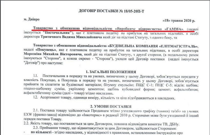 Фирма, близкая к Тарасу Палию и офшорке, получит от ДнепрОГА 32 миллиона на дороги 1