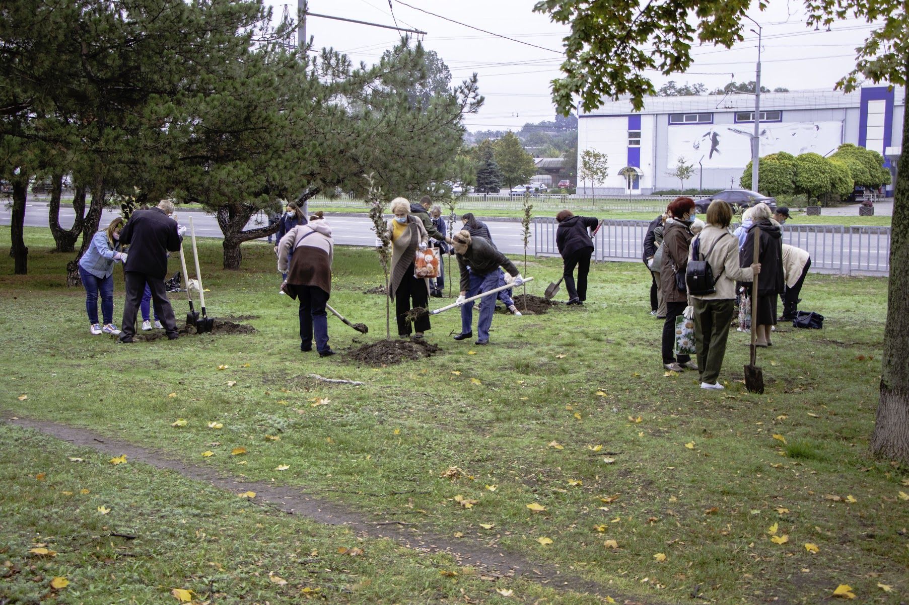 Днепр-цветущий: на жилых массивах Покровский и Красный камень высадили 70 молодых деревьев 5