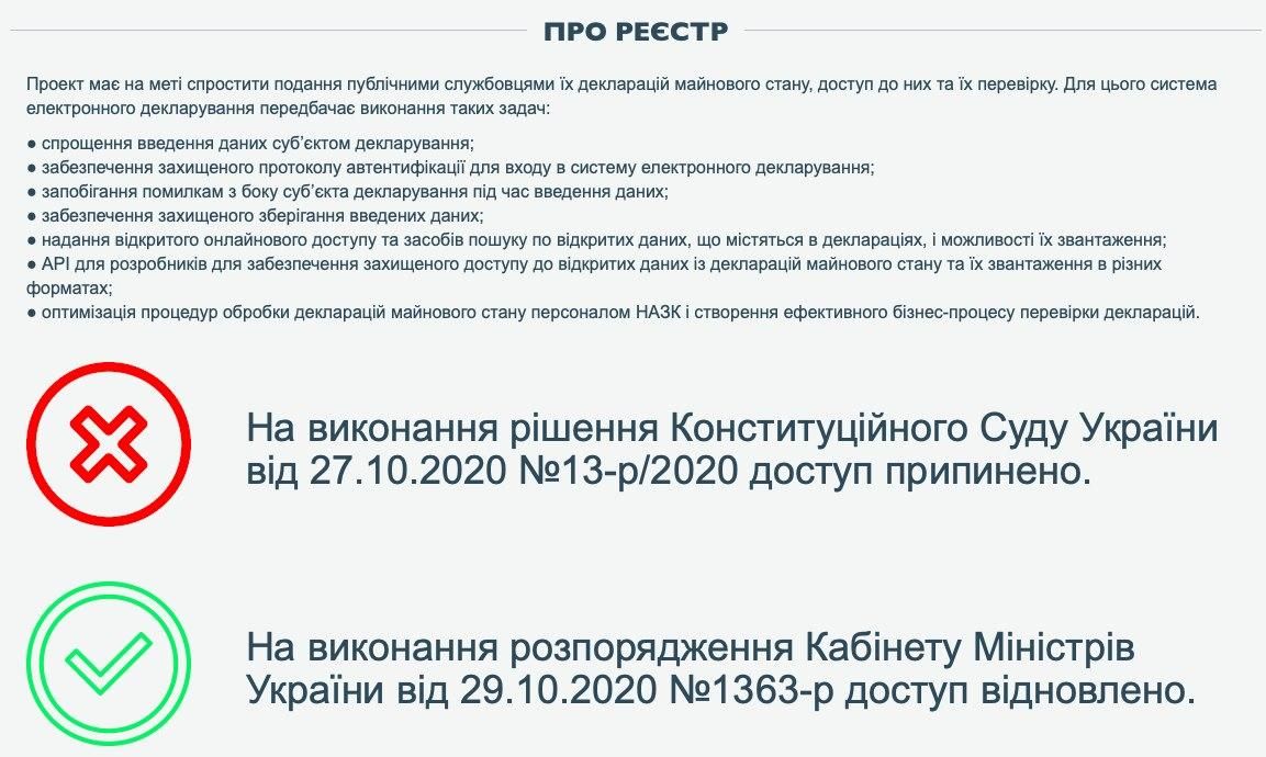 Решение КСУ, которым отменили статью 366-1 Уголовного Кодекса о наказании за недостоверное декларирование и некоторые положения антикоррупционного закона о полномочиях Национального агентства по вопросам предотвращения коррупции