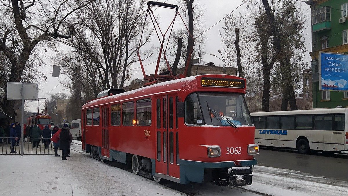 Бывший лейпцигский трамвай «Татра-Т4» в Днепре. Фото Андрей Сергиевич
