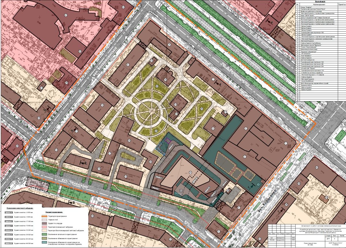 Схема квартала