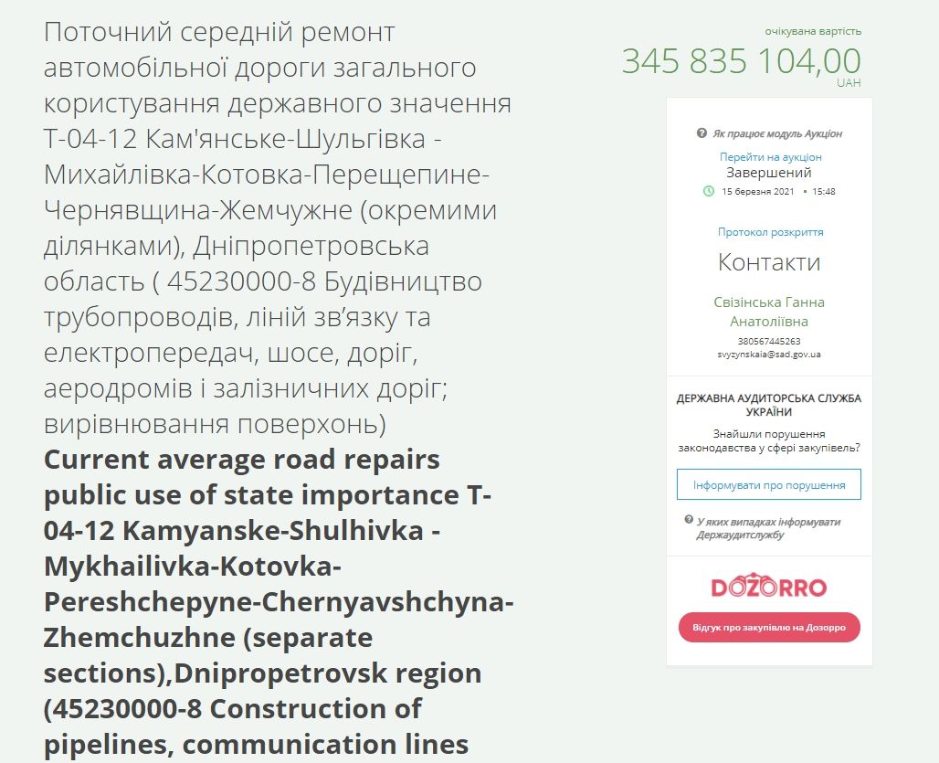Служба автодорог Днепропетровщины отдаст ремонт дороги за 302 миллиона фирме из орбиты братьев Дубинских 1