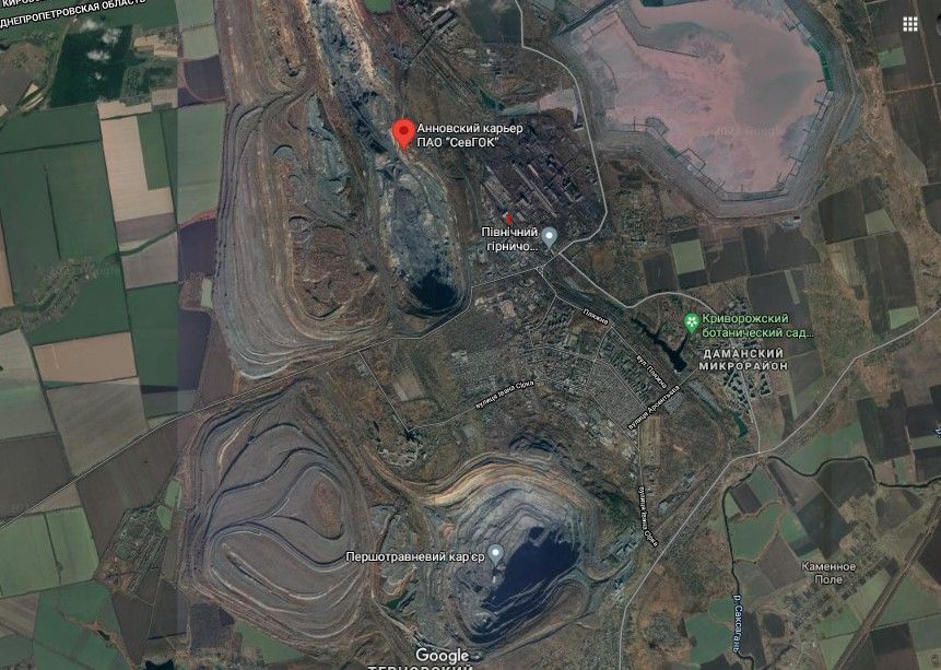 Анновский и Первомайский карьеры СевГОКа на карте