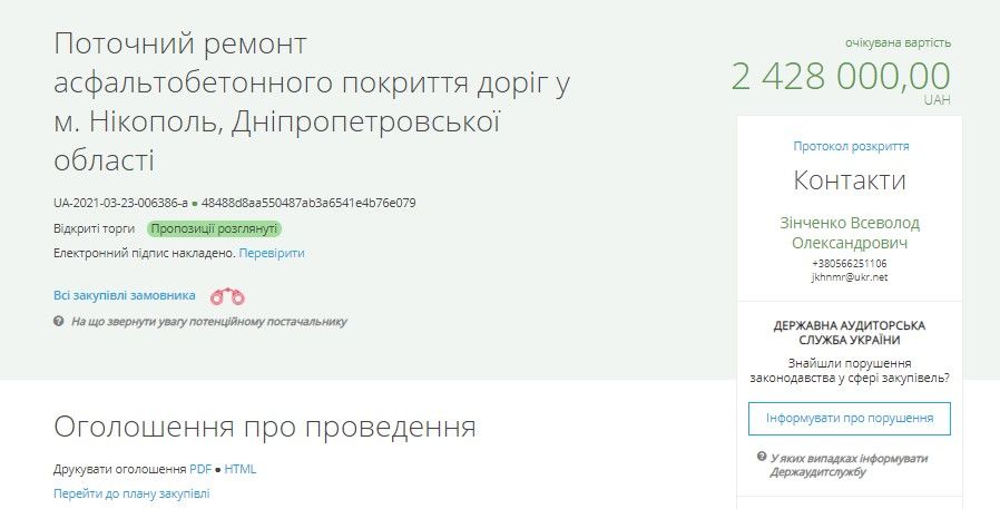 В Никополе мэрия отдаст фирме без техники и в доле со схемщиком 2 миллиона на дороги 1