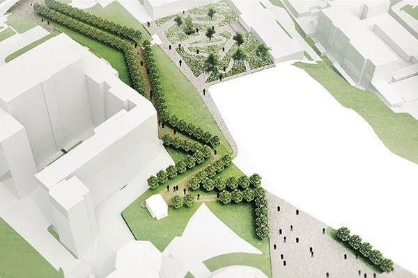 Криволинейный путь аллеи отображать путь Украины к свободе, утверждают архитекторы. ФОТО – сайт maidanmuseum.org