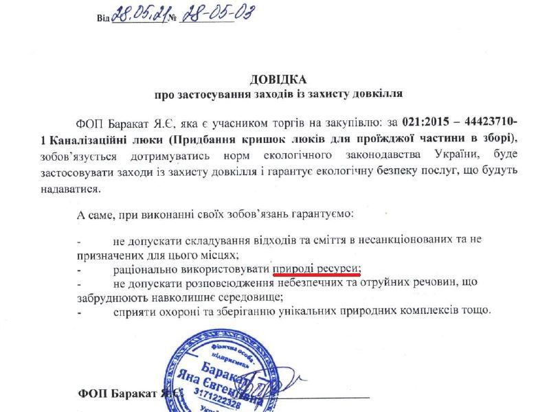 Справка Яны Баракат из Кривого Рога