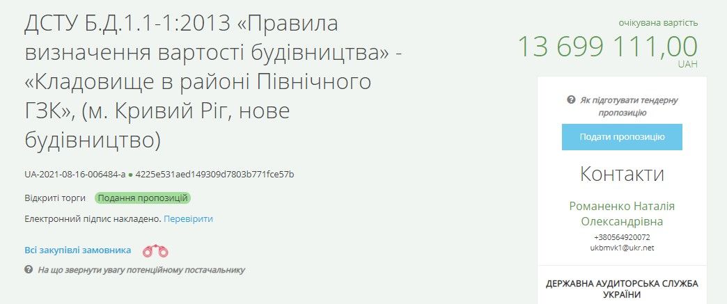 Актуальный объект: где в Кривом Роге потратят 13 миллионов гривен на достройку кладбища 1