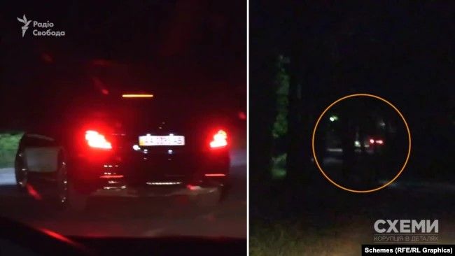 Журналисты СХЕМ зафиксировали, как Mercedes Maybach поворачивает к воротам в имение олигарха