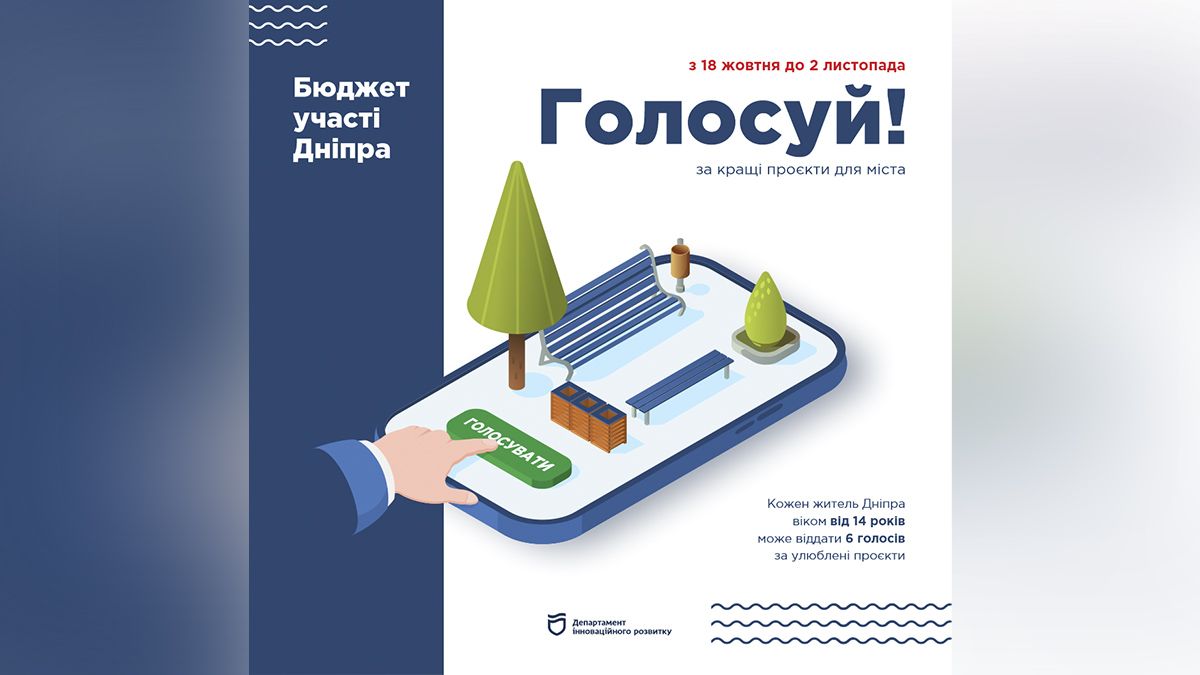 В Днепре идет голосование за проекты бюджета участия: за что голосовать в Соборном районе