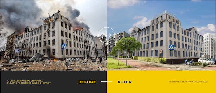 Как художники предлагают реконструировать разрушенные здания в Киеве и области 5