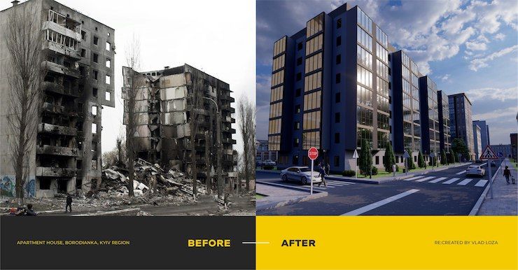 Как художники предлагают реконструировать разрушенные здания в Киеве и области 10