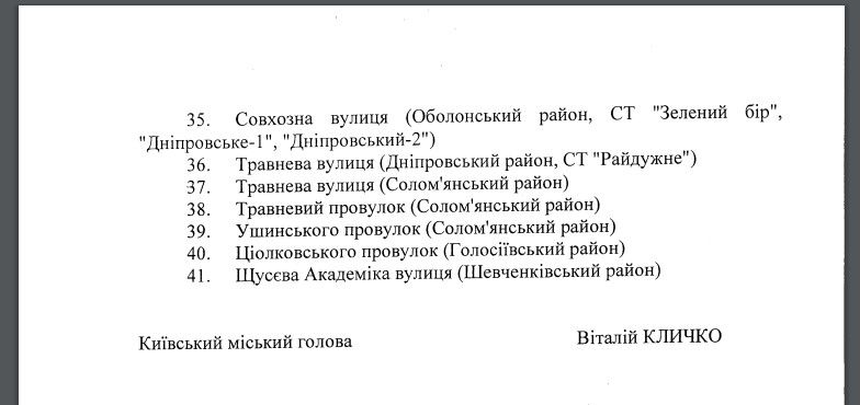 Знов перейменування у Києві: зареєстрований проєкт рішення щодо заміни 76 назв вулиць та провулків 3