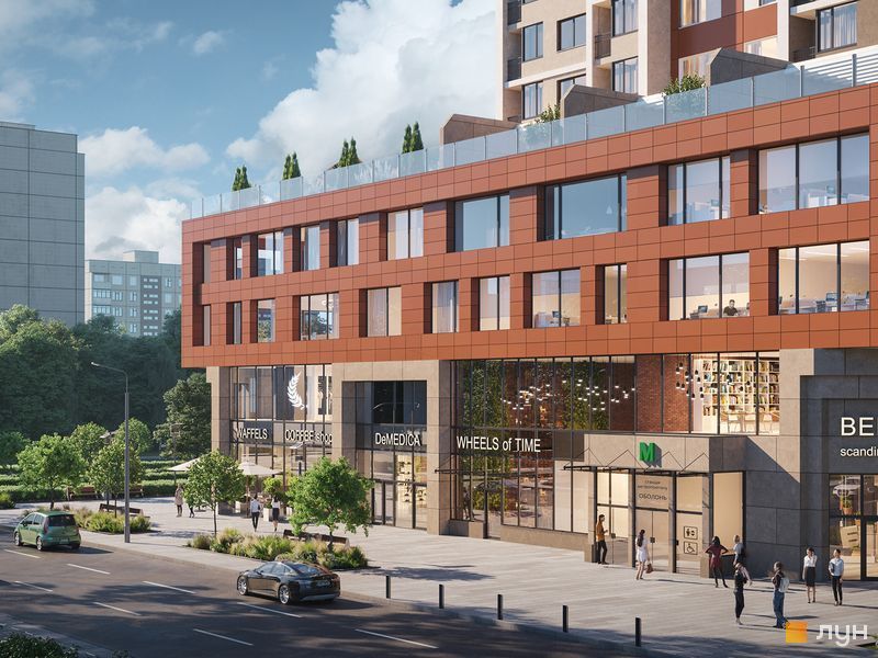 ЖК Оболонь Плаза на ексізі (комерційна та ділова частина)