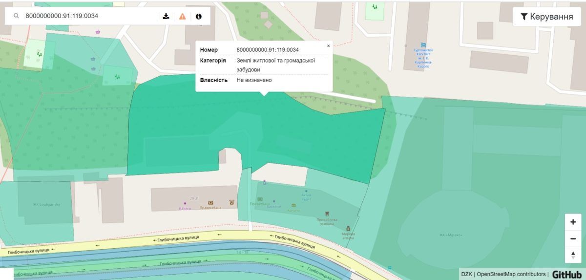 На цій мапі позначено ділянку