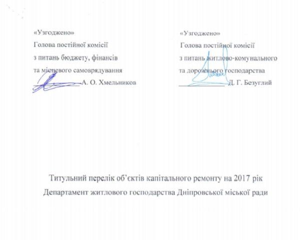 Ищи свой дом в списках на ремонт-2017 в Днепре 1