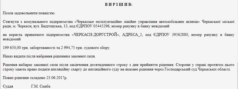 По договору-фантому черкаські комунальники сплатять 200 тис. грн 1