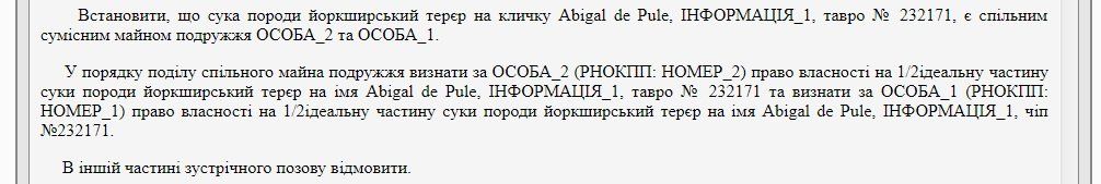 Черкаський суд розділив собаку навпіл між подружжям 1