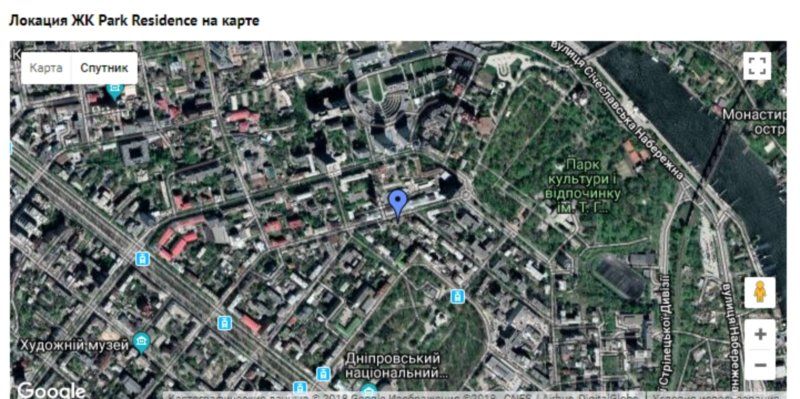 Локация PARK RESIDENCE на карте