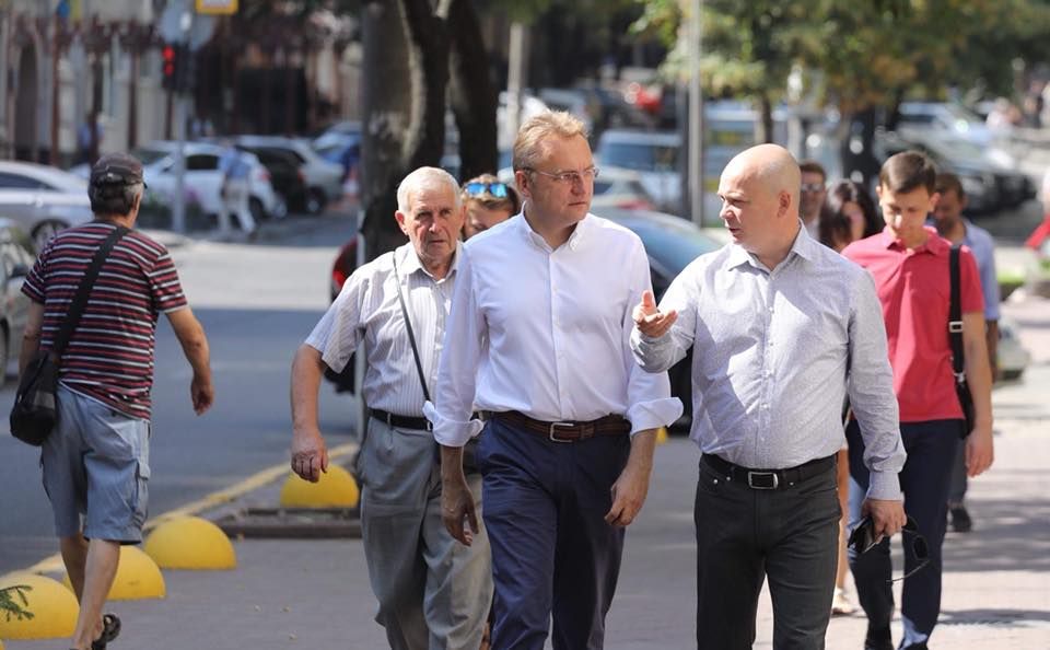 Глава Самопомощи Андрей Садовой с руководителем Днепропетровской областной партийной организации Сергеем Рулевым