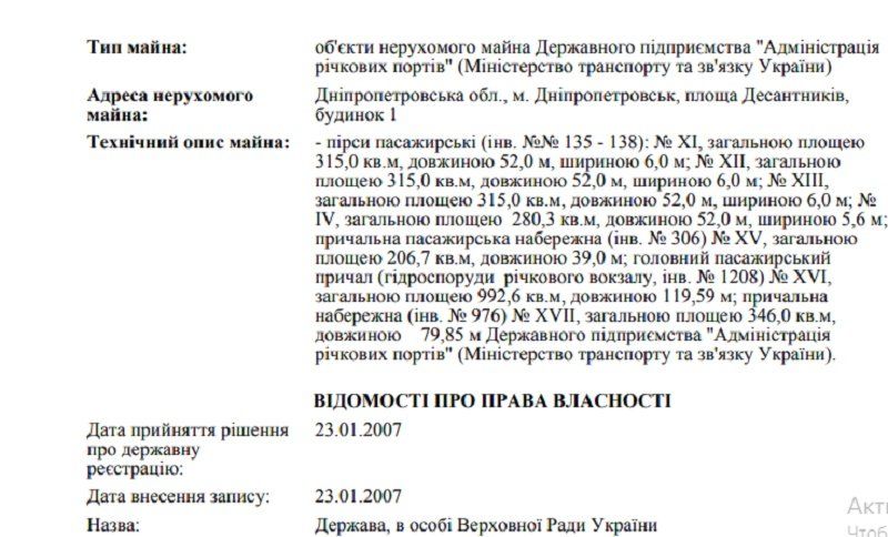 Кому принадлежит речной вокзал Днепра 5