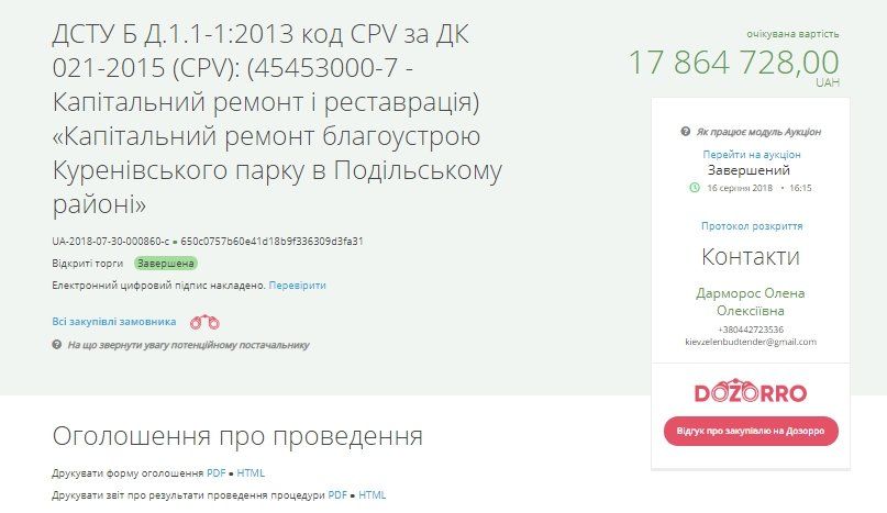 Что сделают в Куреневском парке Киева за 17,8 миллионов гривен 3