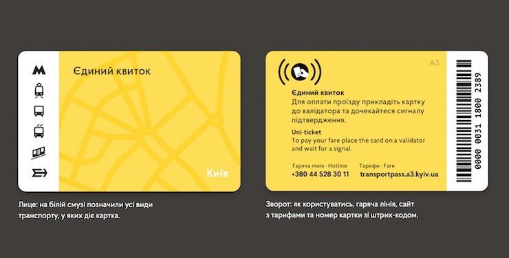 Так должен выглядеть единый электронный билет для Киева