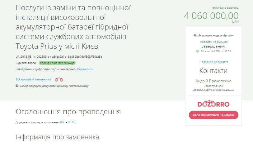 Сколько стоит ремонт полицейских Toyota Prius в Киеве и Днепре 1