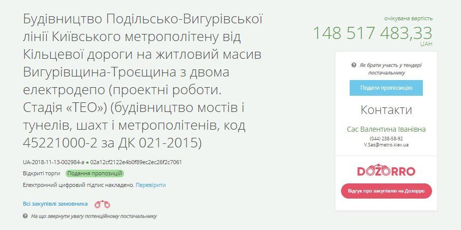 В Киеве начнут строить метро на Троещину 1
