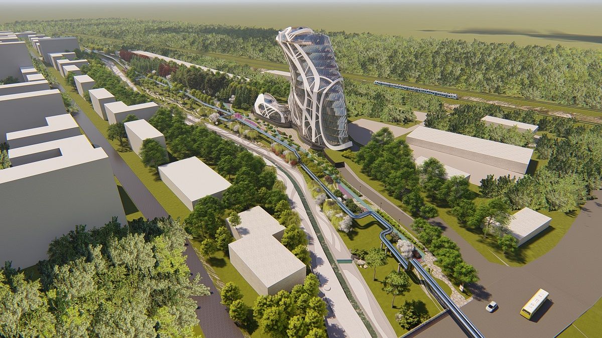 Застывшая волна и еще один стеклянный мост в Киеве: каким хотят сделать берег реки Лыбидь 7