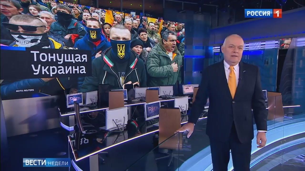 Украина остается в топ-темах обсуждаемых на российском телевидении