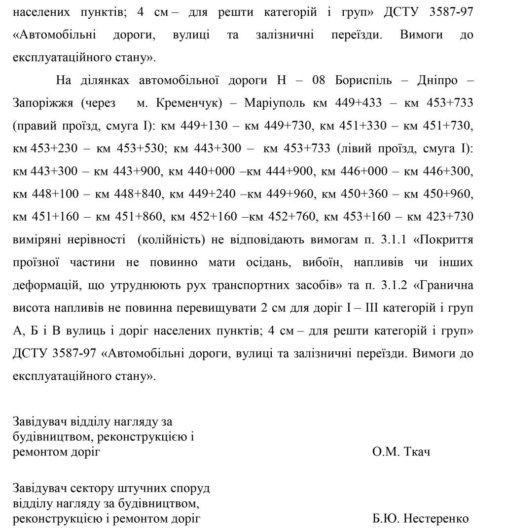 Фирму первого замглавы Днепропетровского облсовета обвинили в некачественном ремонте трасс 11