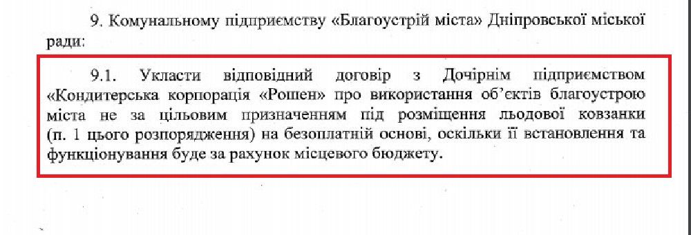 Кто заплатит за каток Roshen в центре Днепра: ответ горсовета 2