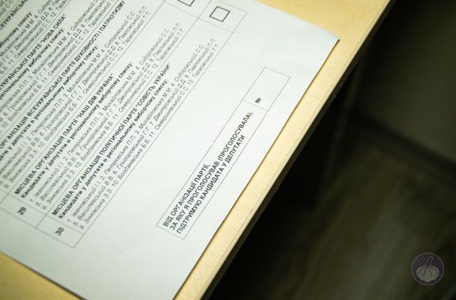 Номер кандидата от избранной партии необходимо вписывать внизу бюллетеня