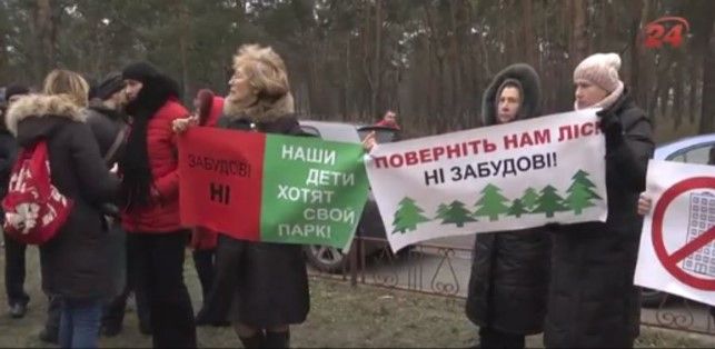 Активисты митингуют против вырубки леса