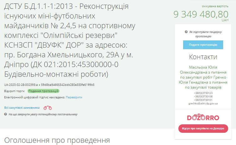 Сколько стоит современный футбол на стадионе «Олимпийские резервы» в Днепре 1