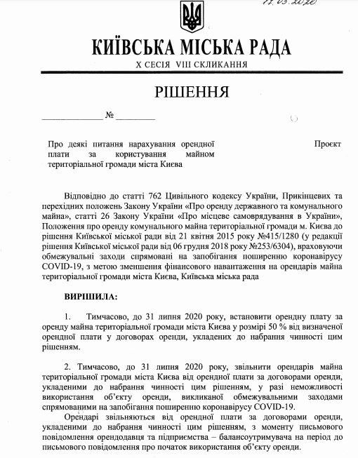 В горсовете Киева хотят помочь бизнесу из-за карантина: что предлагают 1
