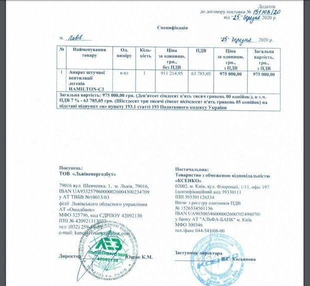 Сколько ДнепрОГА Бондаренко могла переплатить за аппараты искусственной вентиляции легких 9