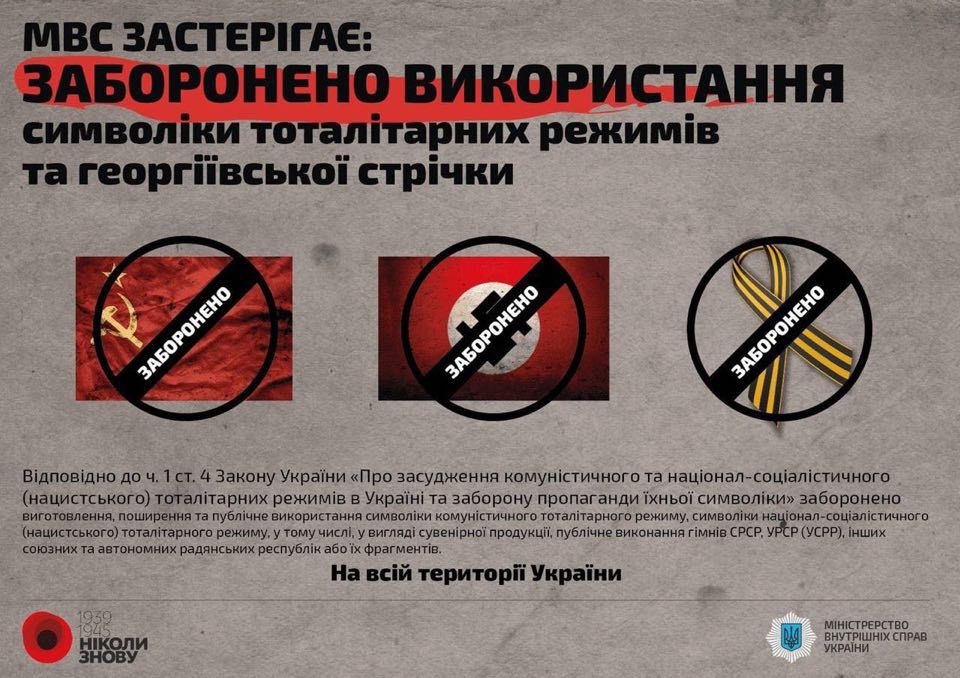 Какой штраф можно получить в Украине за георгиевскую ленту и свастику на 9 мая 2