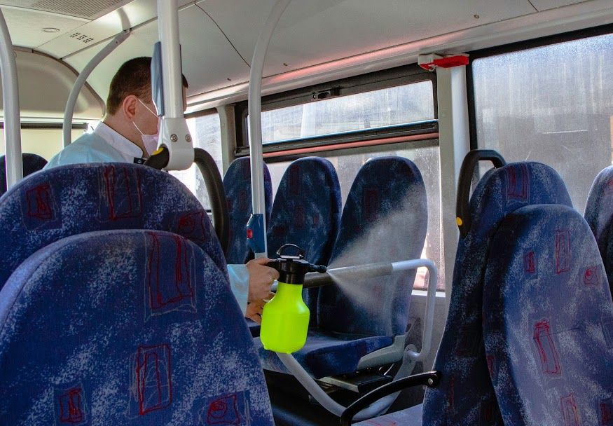 Санитарная обработка транспорта не прекращается