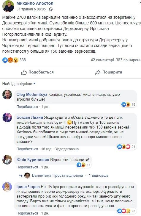 Как «мыши» обворовали Госрезерв Украины на 800 миллионов гривен 1