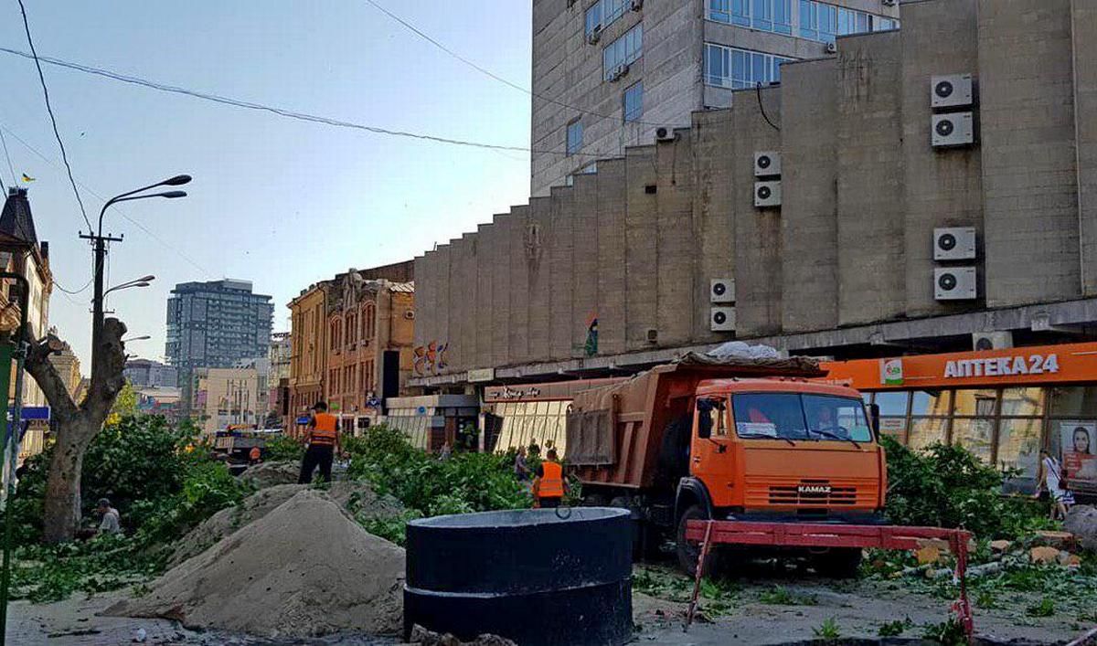 По словам заммэра Днепра, поменять коммуникации на улице Короленко без спила деревьев, было невозможно По словам заммэра Днепра, поменять коммуникации на улице Короленко без спила деревьев, было невозможно