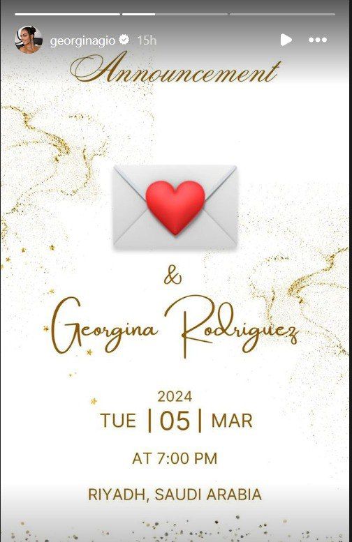 Джорджина зашифровала намек на свадьбу из Роналду 1
