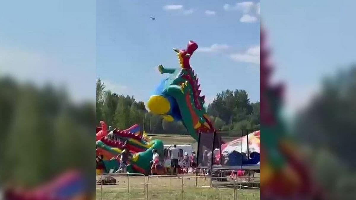 В Беларуси ветер снёс надувные батуты с детьми: есть 5 пострадавших