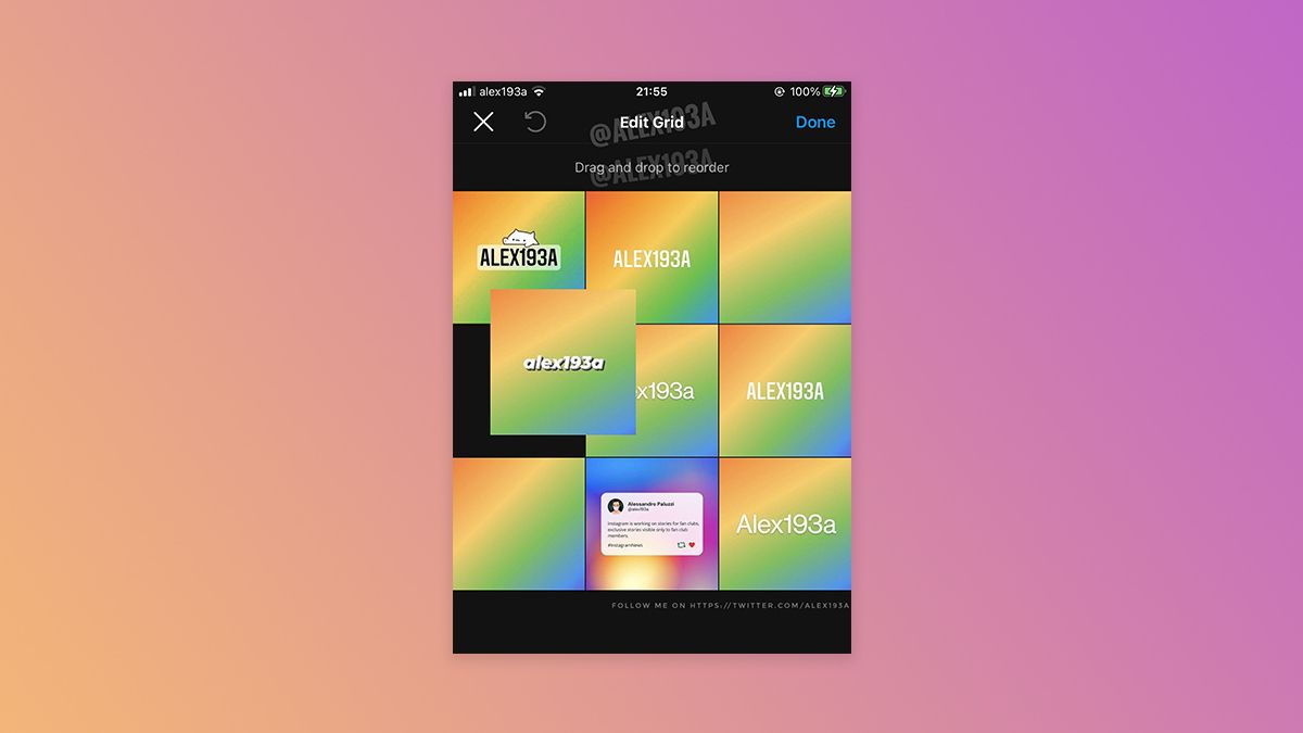 Instagram разрешит менять порядок отображения публикаций в профиле
