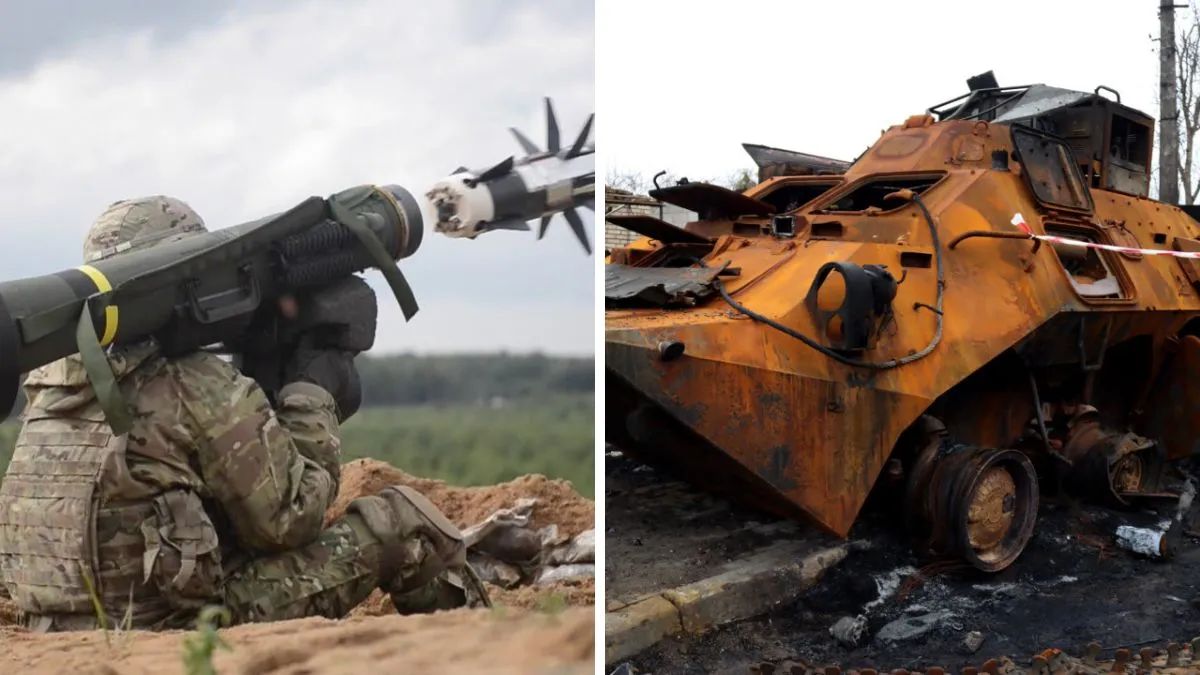 Военный, уничтоженный российский БТР