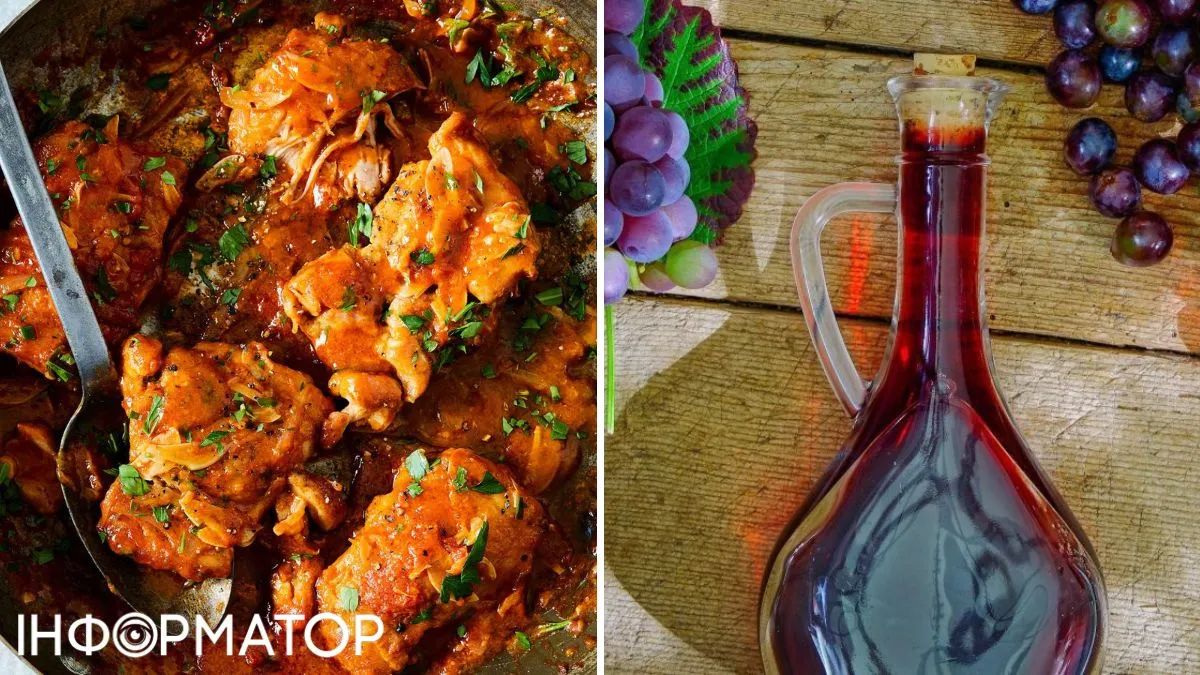 Курка з оцтом і цикорієм та коріандром або французська poulet au vinaigre – це вічна класика. Готується вона близько години.