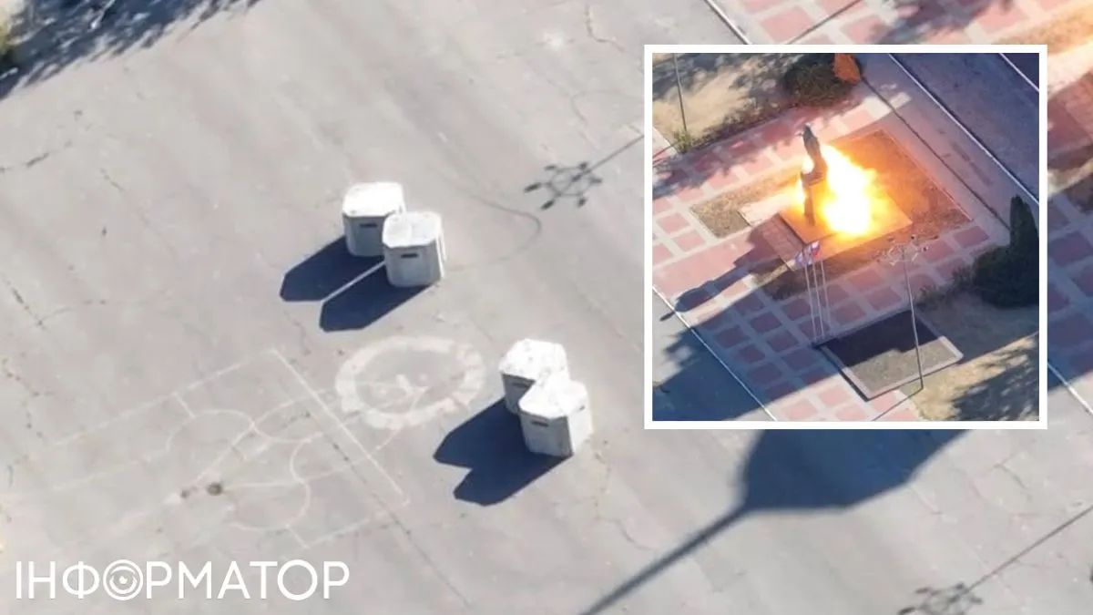 В Новой Каховке неизвестные подожгли памятник Ленину