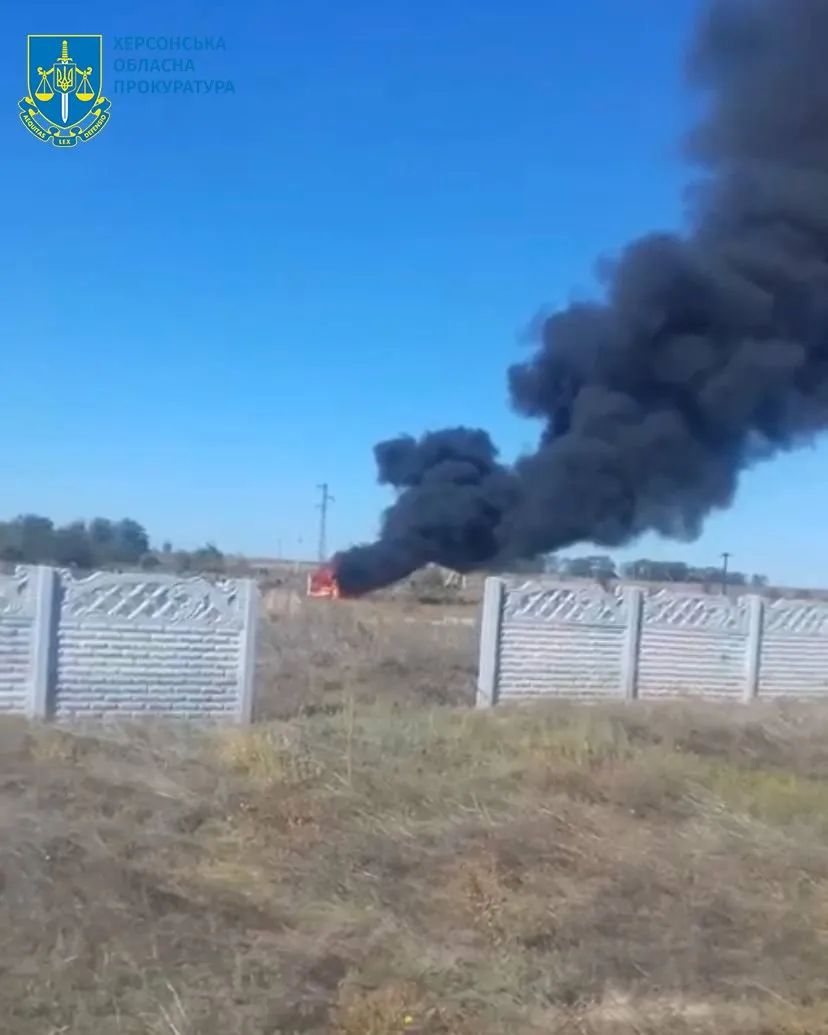 Вибух ритуального транспорта на Херсонщині. Фото: Херсонська обласна прокуратура/Telegram